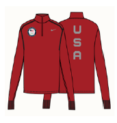 Women's Red Nike Quarter Zip