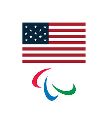U.S. Paralympics flag and agitos logo